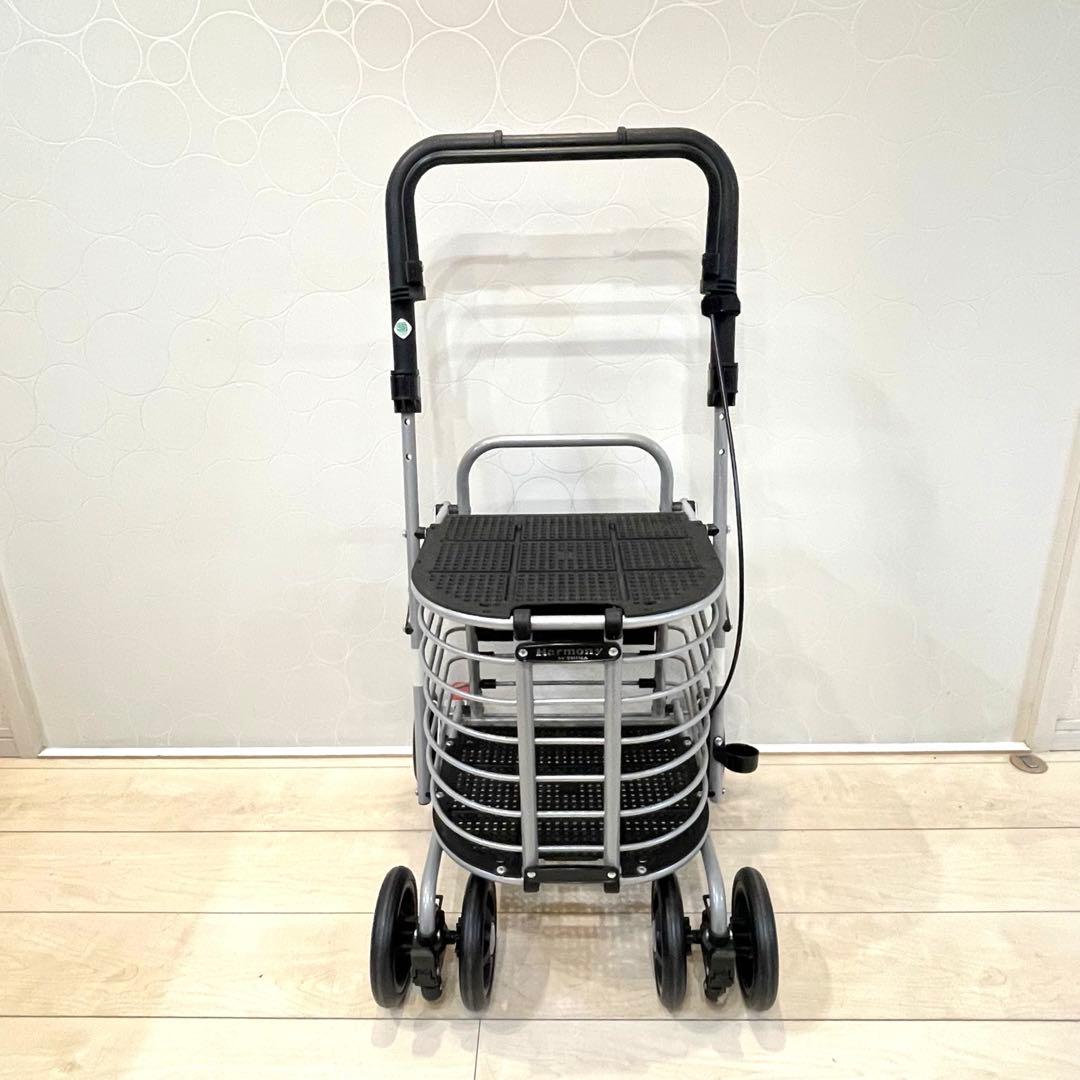 【良品】島製作所 シルバーカー ハーモニーAL 折りたたみ 座面付き 歩行カート
