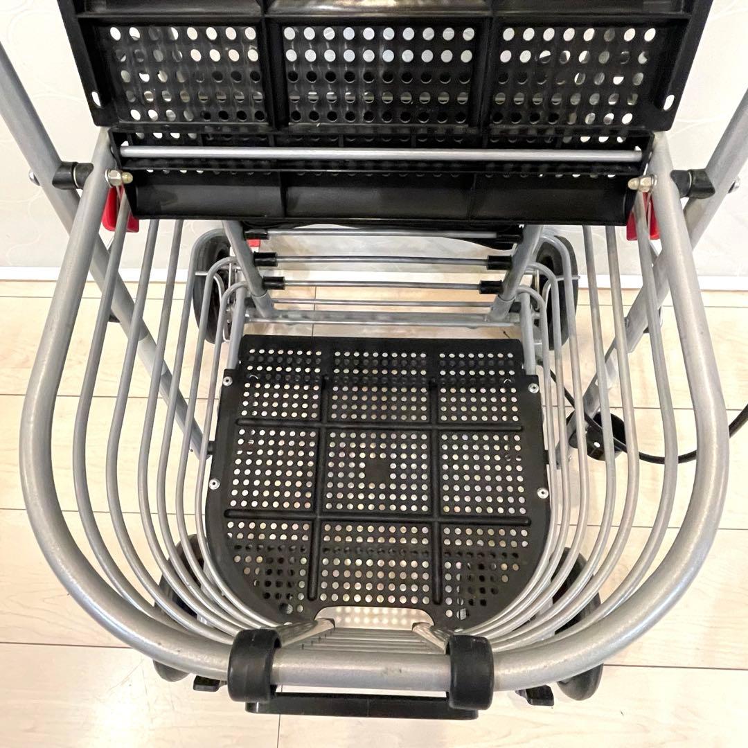 【良品】島製作所 シルバーカー ハーモニーAL 折りたたみ 座面付き 歩行カート