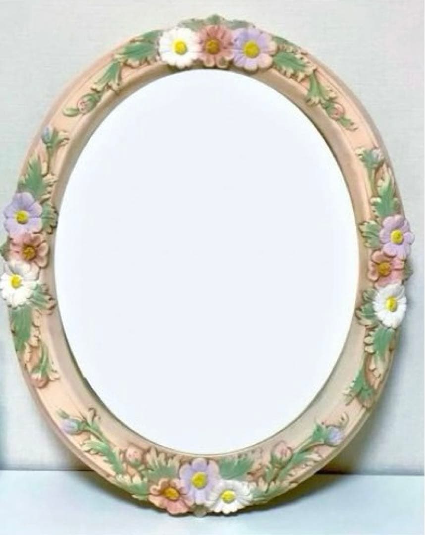 イタリア　鏡　ミラー　陶器製