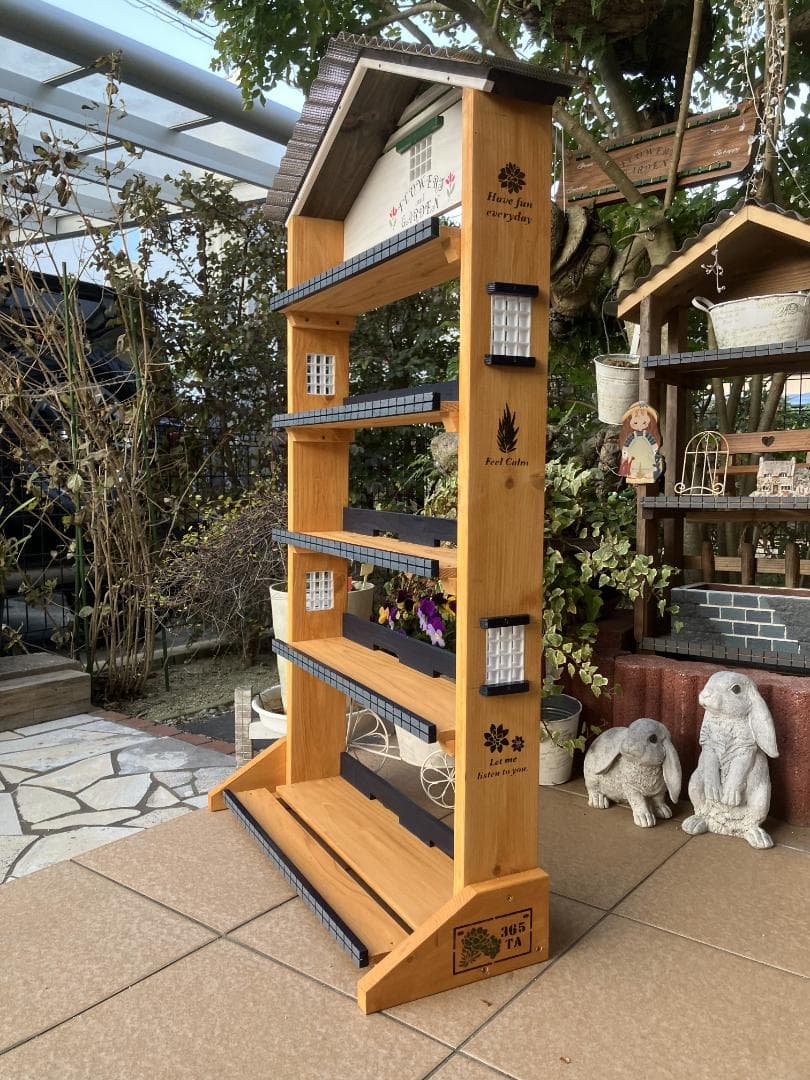 No 31三角お屋根の簡単移動 多肉植物棚Flower end Garden5段 - メルカリ