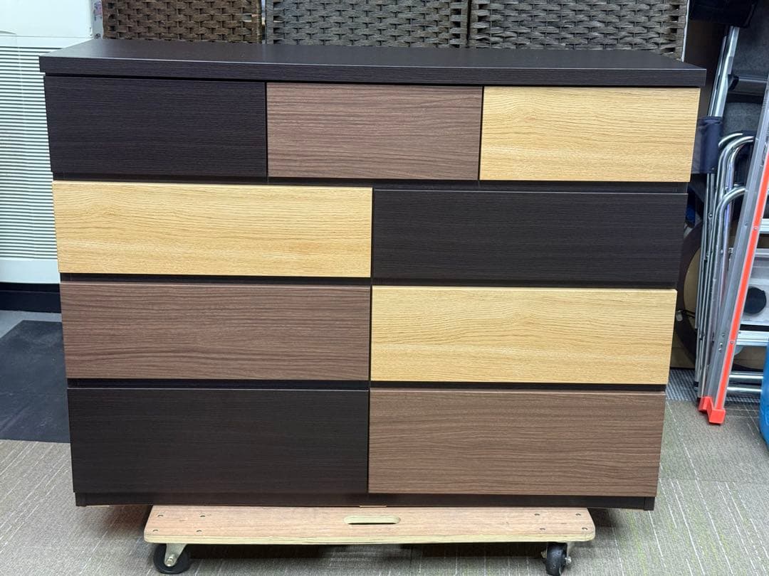 【超美品】【洗浄消毒作業済】ニトリ　ローチェスト(カレナ 120LC DBR)