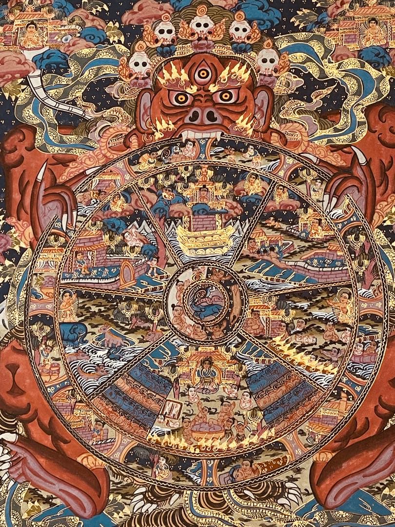 SALEチベット密教 手描き曼荼羅（マンダラ）タンカ【新品・一点物】肉筆画 D3