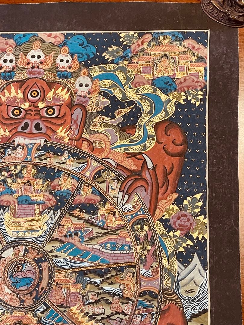 SALEチベット密教 手描き曼荼羅（マンダラ）タンカ【新品・一点物】肉筆画 D3