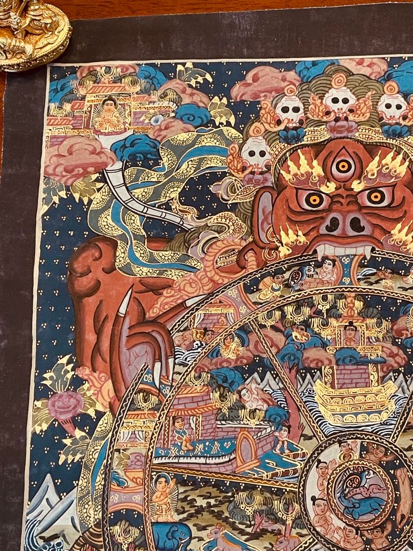 SALEチベット密教 手描き曼荼羅（マンダラ）タンカ【新品・一点物】肉筆画 D3