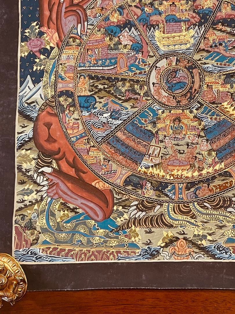 SALEチベット密教 手描き曼荼羅（マンダラ）タンカ【新品・一点物】肉筆画 D3