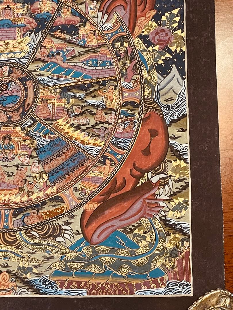 SALEチベット密教 手描き曼荼羅（マンダラ）タンカ【新品・一点物】肉筆画 D3