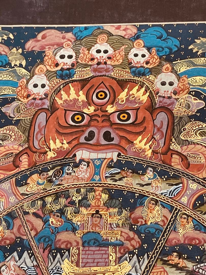 SALEチベット密教 手描き曼荼羅（マンダラ）タンカ【新品・一点物】肉筆画 D3