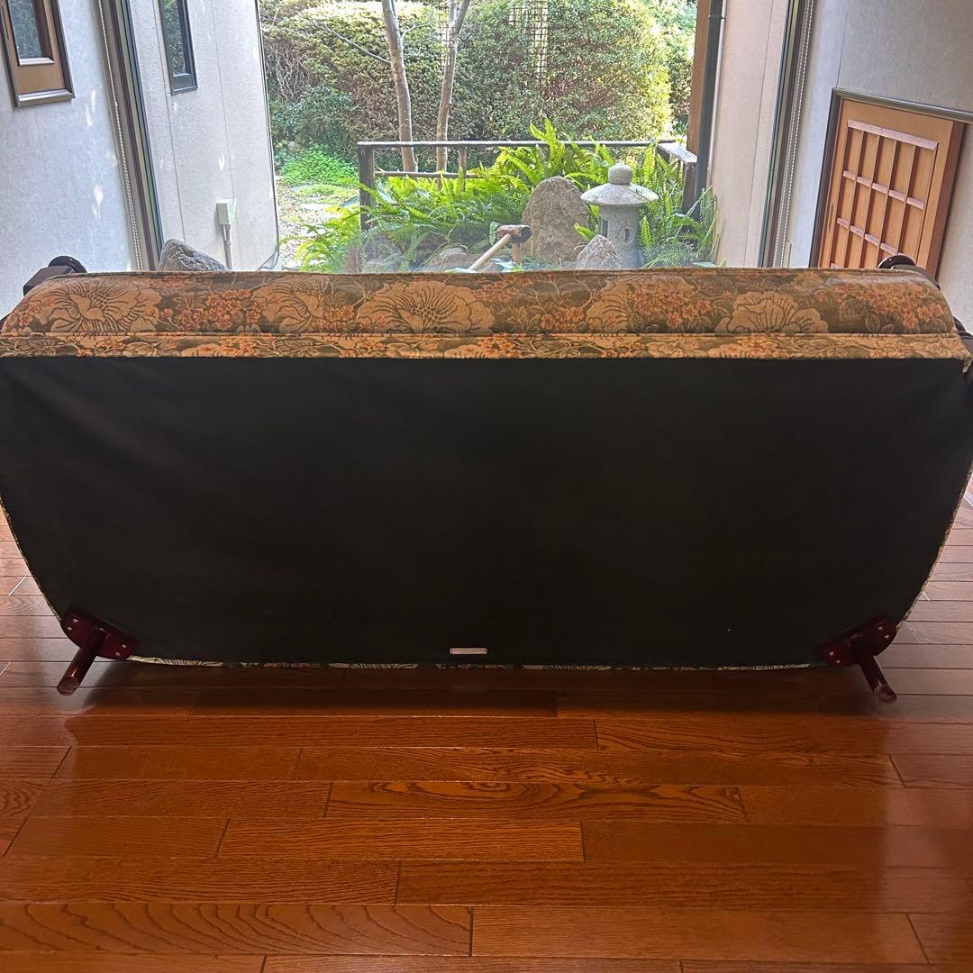 【送料無料】カリモク karimoku 3人掛 ソファ 花柄 金華山 コロニアル