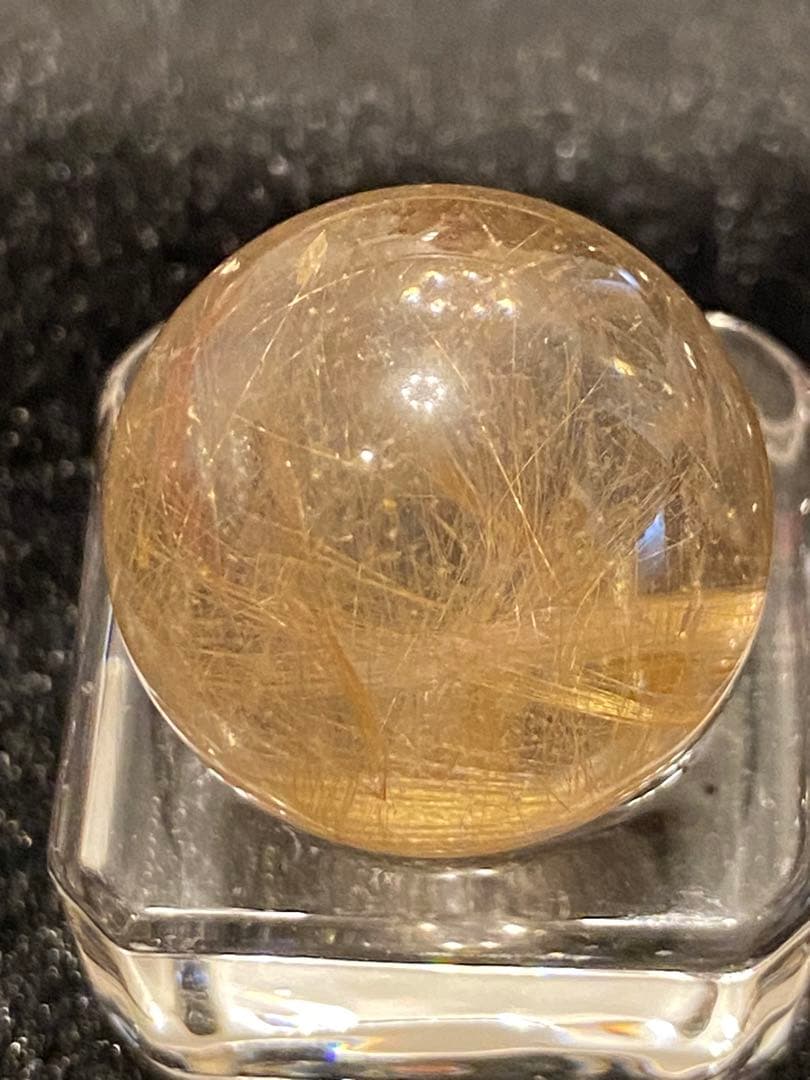 【金運、仕事運上昇】ミニルチルスフィア⭐️満ち満ちゴールド⭐️台座付き R72