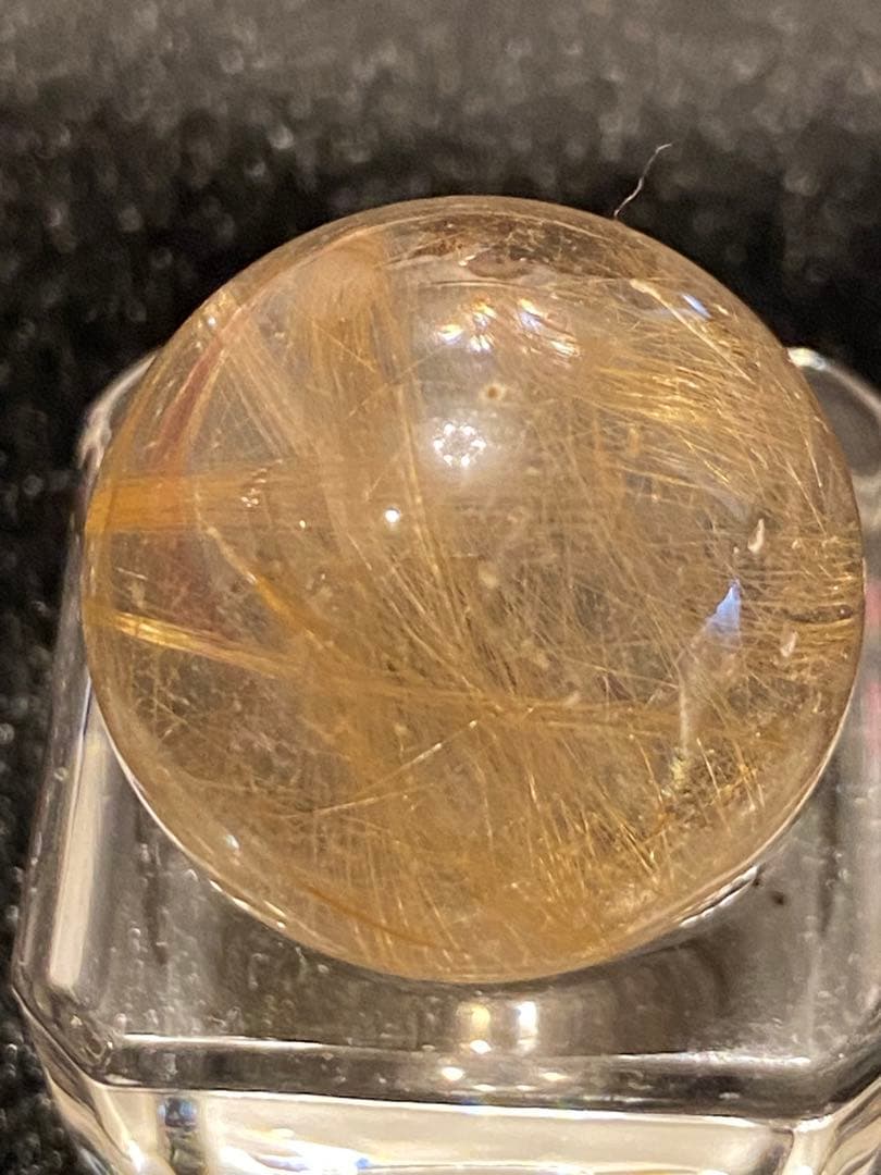 【金運、仕事運上昇】ミニルチルスフィア⭐️満ち満ちゴールド⭐️台座付き R72