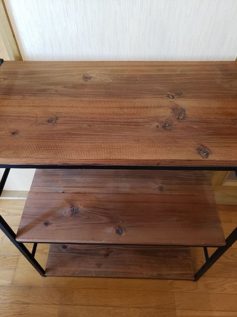 専用ページ※オーダー品 木製アイアンラック※大　三段　ウォールナット　棚