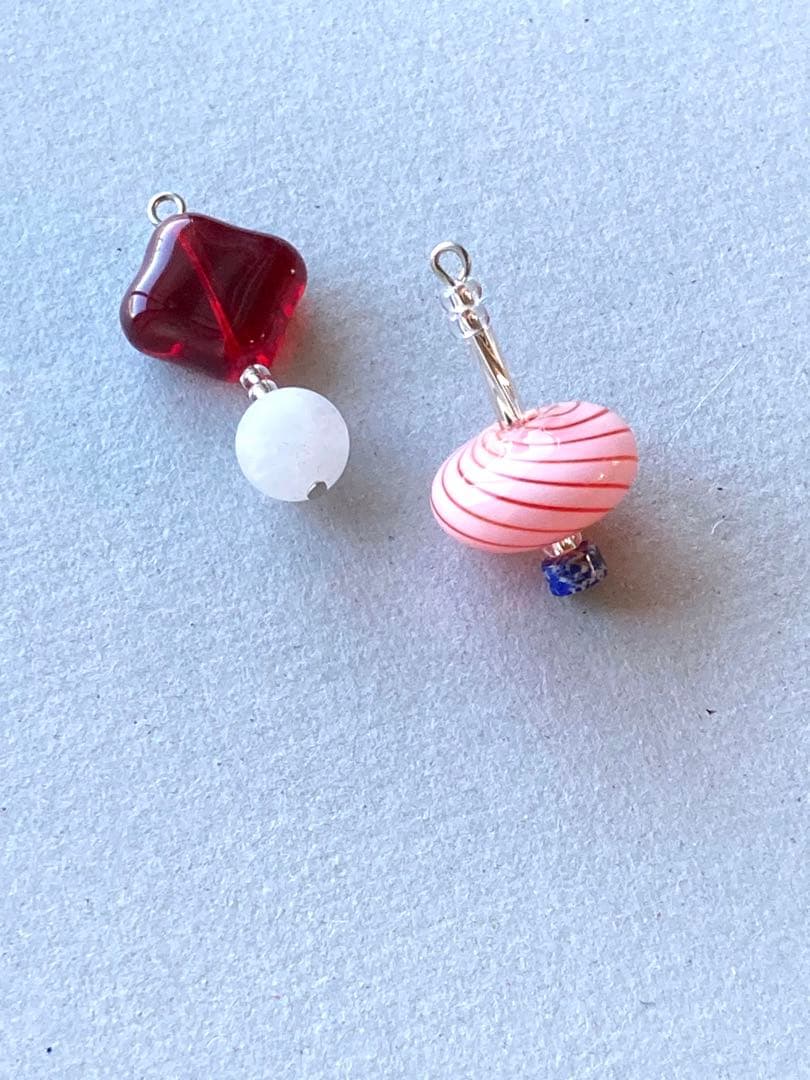 no.196 縞々の吹きガラスとホワイトジェイド