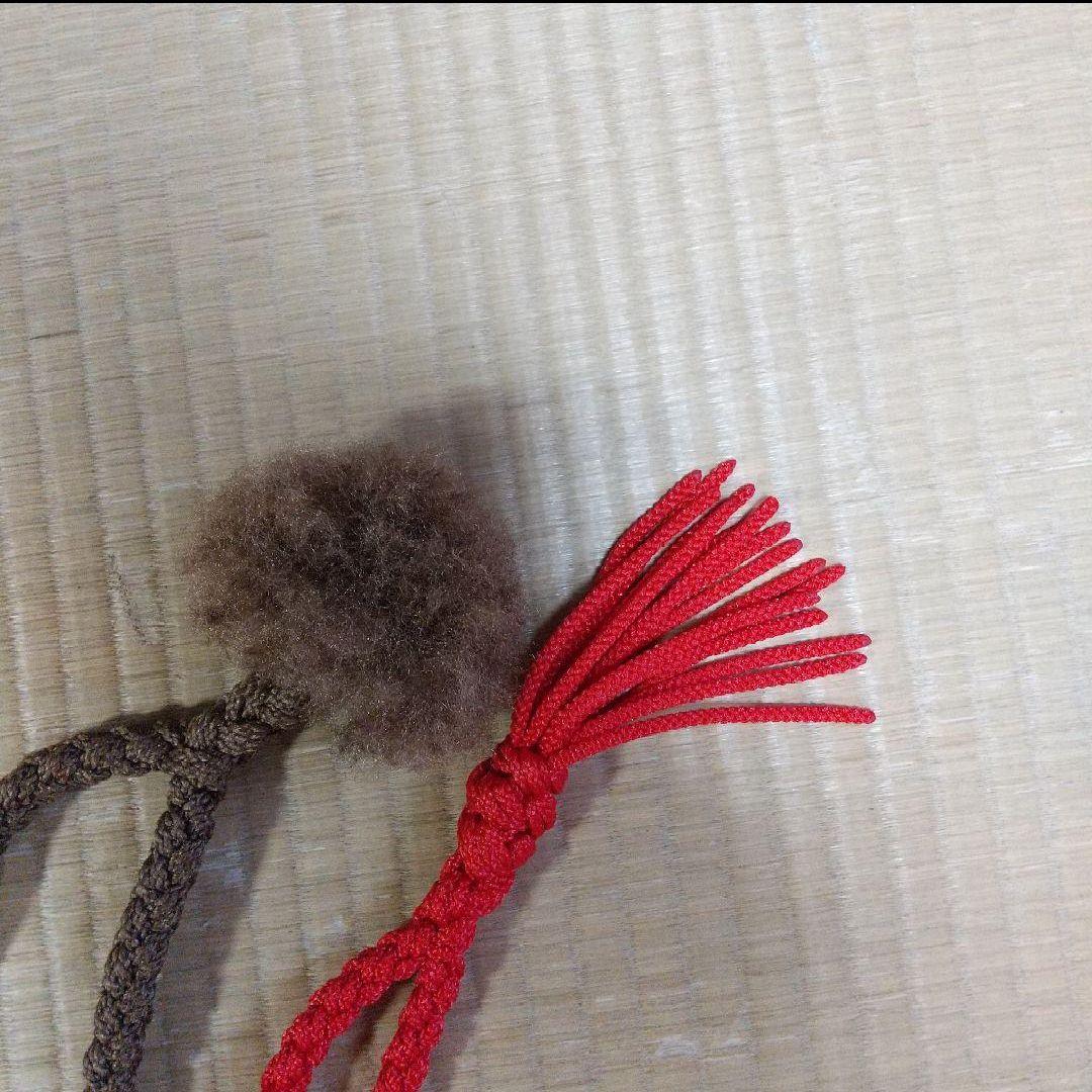 法螺貝　袋　中　ワインレッド色　七宝編み