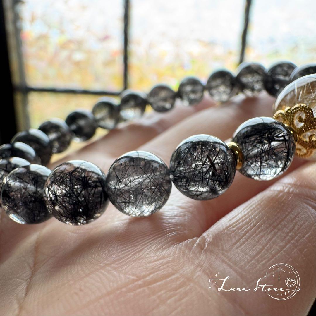 【シルバールチル×ブラックルチル】異なるルチルの存在感 天然石 ブレスレット