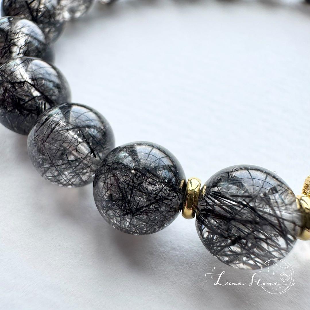 【シルバールチル×ブラックルチル】異なるルチルの存在感 天然石 ブレスレット