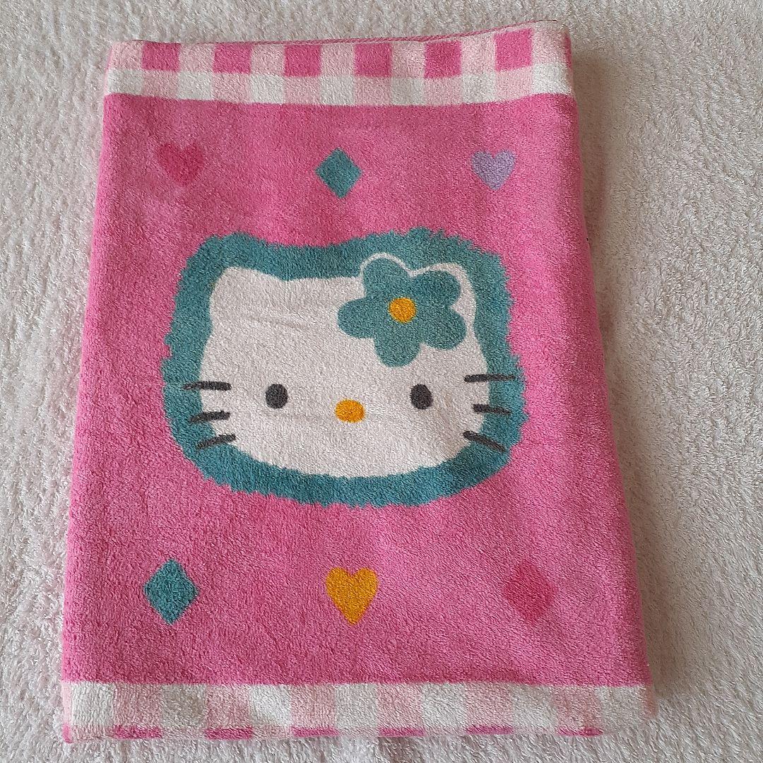♡*l様 ハローキティ カオハナ チェック バスタオル レトロ キティ