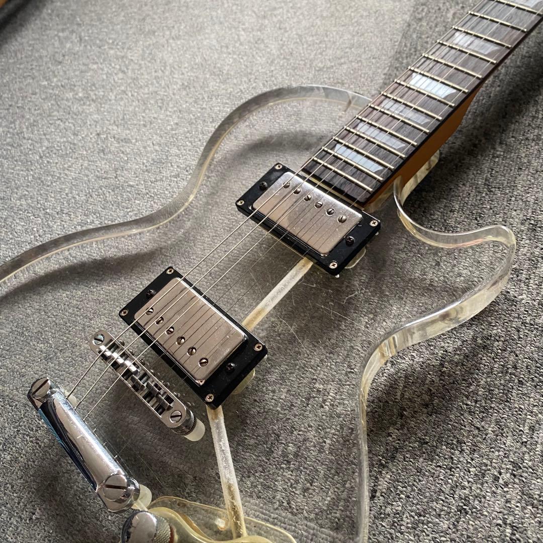 特価ーJUNO アクリルレスポール 透明 エレキギター アクリルギター