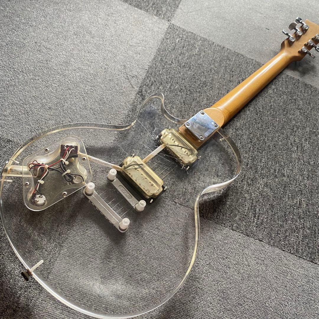 特価ーJUNO アクリルレスポール 透明 エレキギター アクリルギター