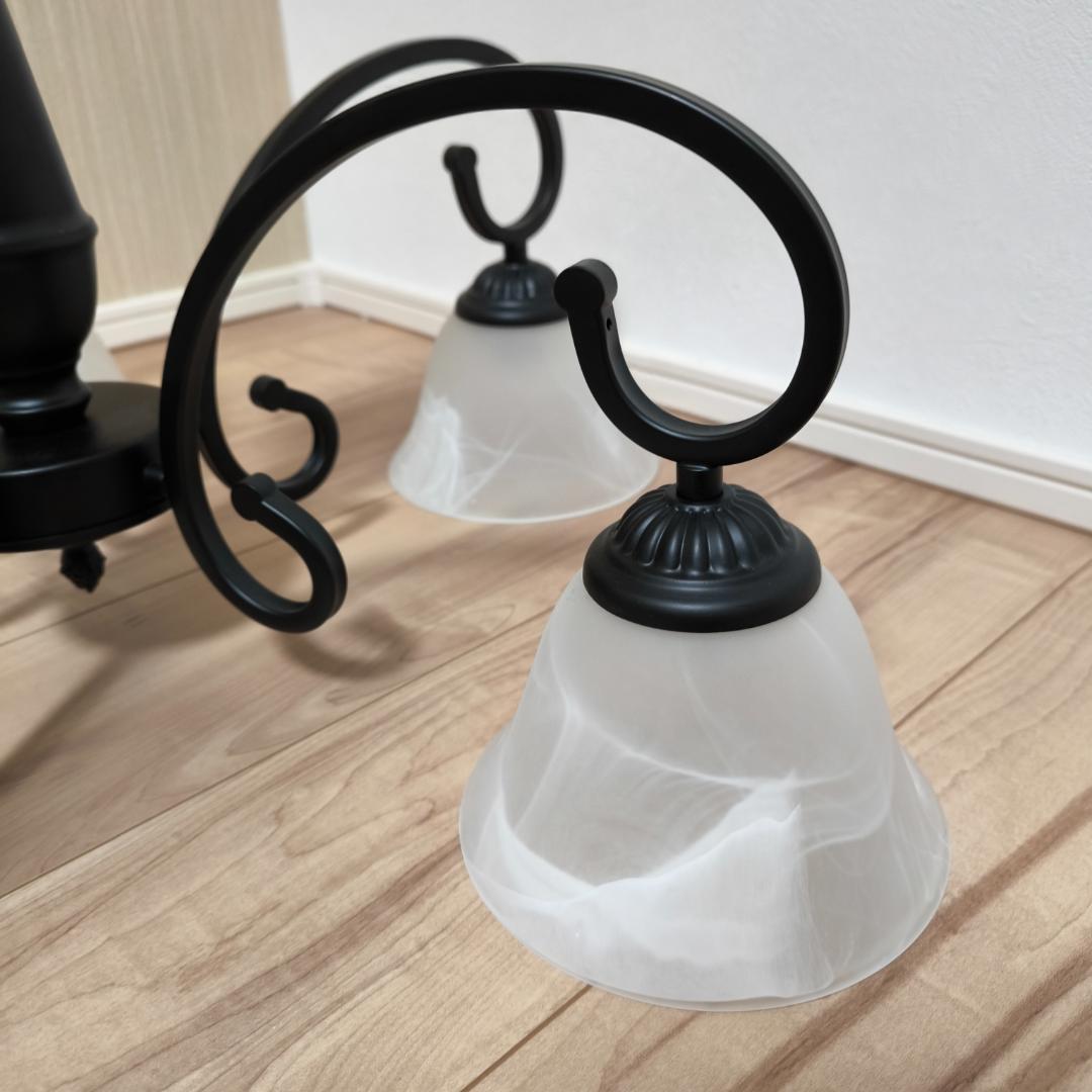 天井照明　シャンデリア　５灯　マッドブラック　クロティルド