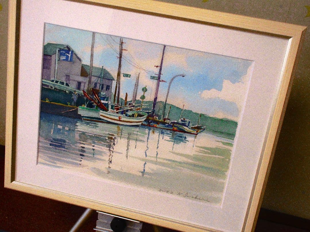水彩画 港の風景 2022年 F6サイズ 額装済み - メルカリ