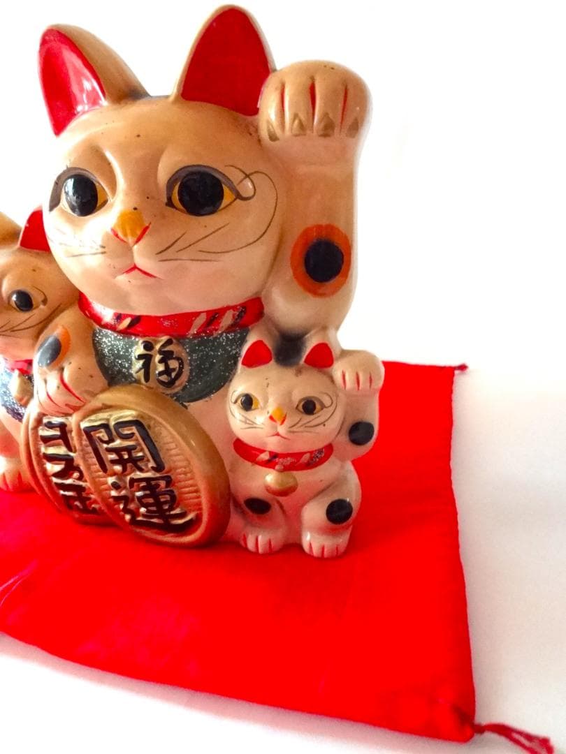 アンティーク　招き猫　招福　縁起物　置物　開運　金運　人形　ヴィンテージ　レトロ