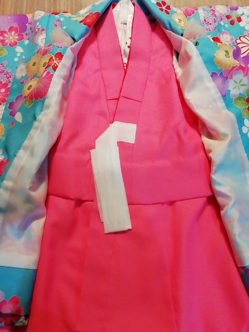 大幅値下げ‼️　七五三　被服 女の子　お宮参り　着物　水色　4点セット