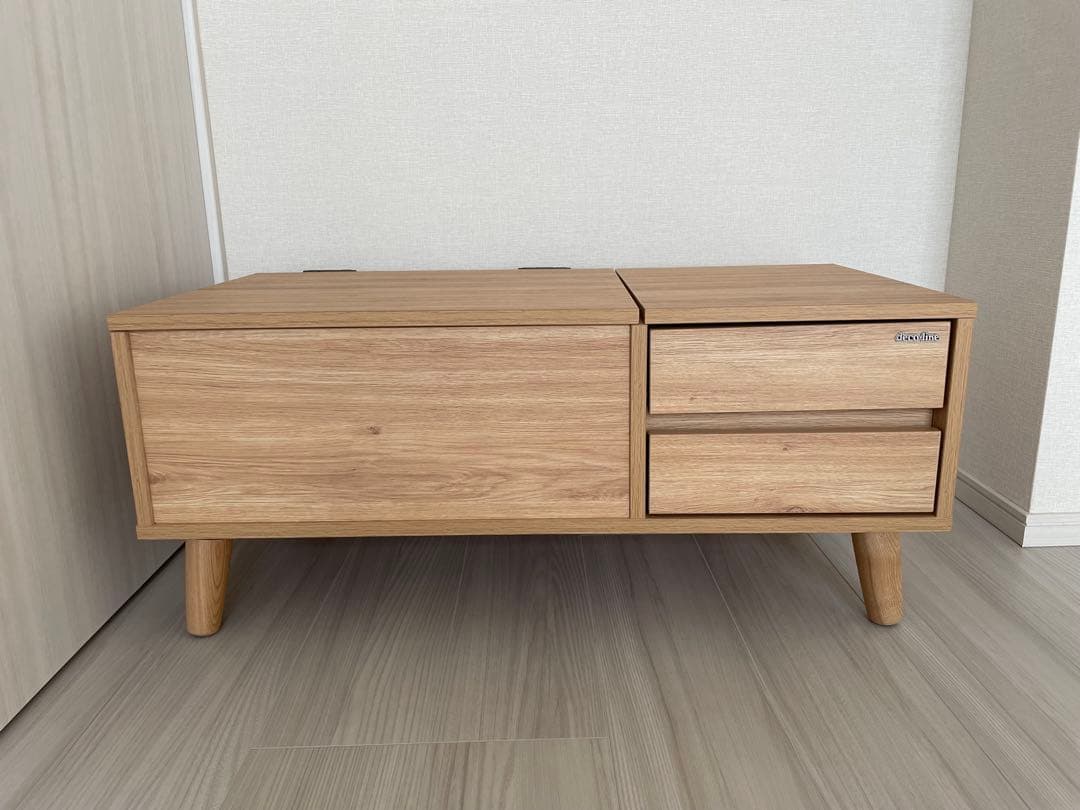 ナチュラルウッド ドレッサー・鏡台 引き出し付き