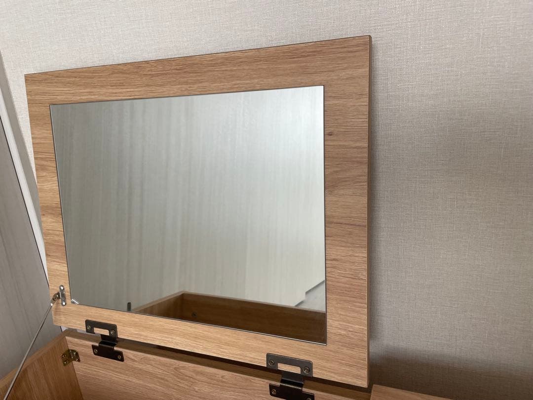 ナチュラルウッド ドレッサー・鏡台 引き出し付き