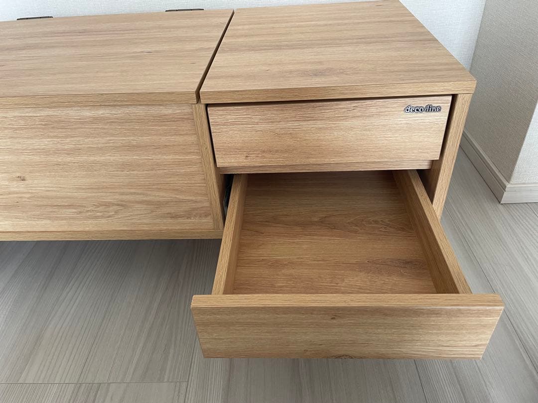 ナチュラルウッド ドレッサー・鏡台 引き出し付き