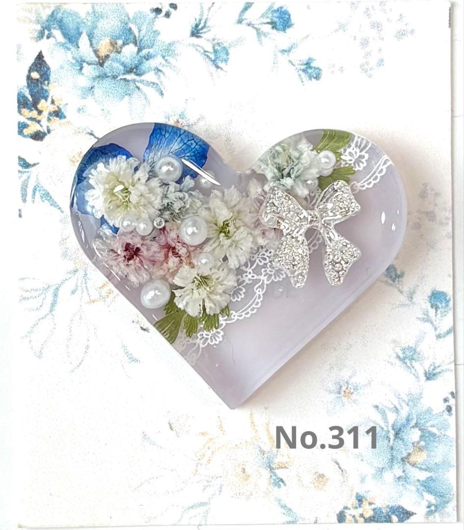 レジンヘアゴム　ポニーフック　ドライフラワー　No.311