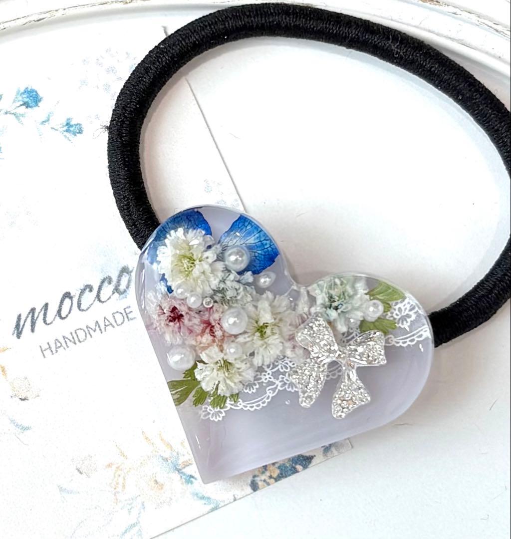 レジンヘアゴム　ポニーフック　ドライフラワー　No.311