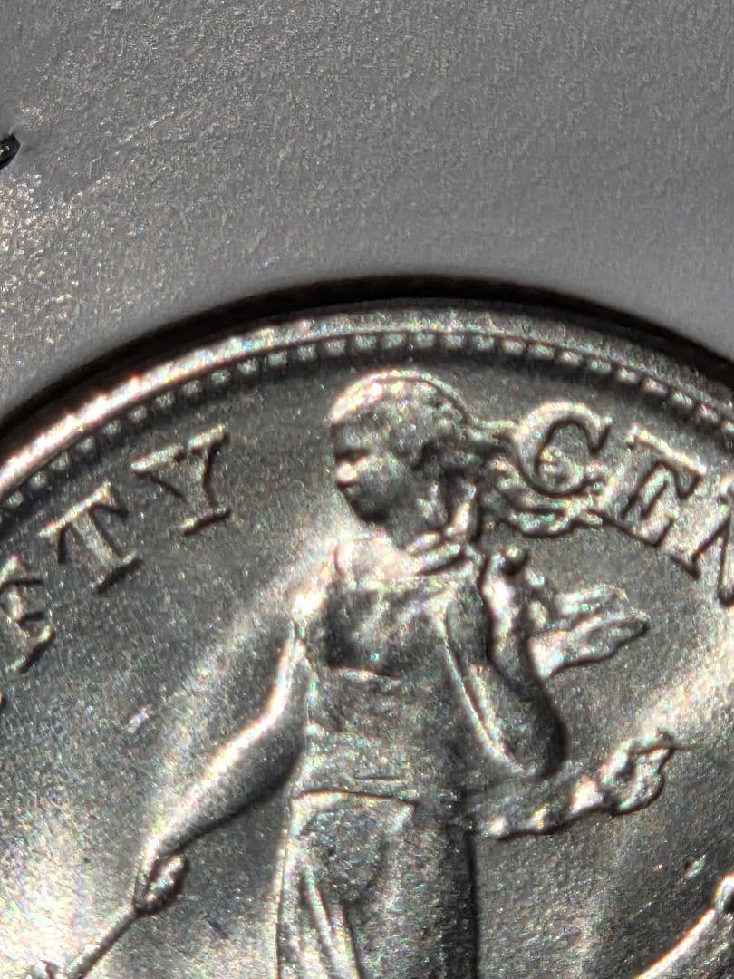 (稀少な状態)　フィリピン コモンウェルス　50センタボ銀貨　1945 S