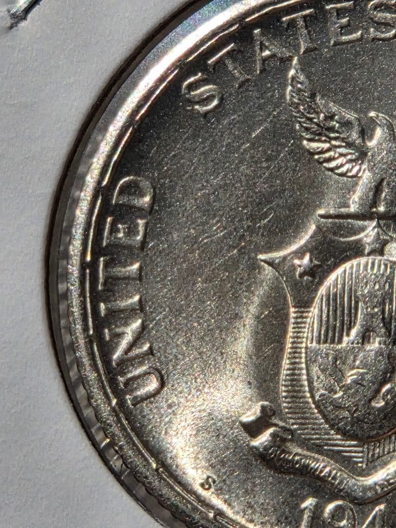 (稀少な状態)　フィリピン コモンウェルス　50センタボ銀貨　1945 S