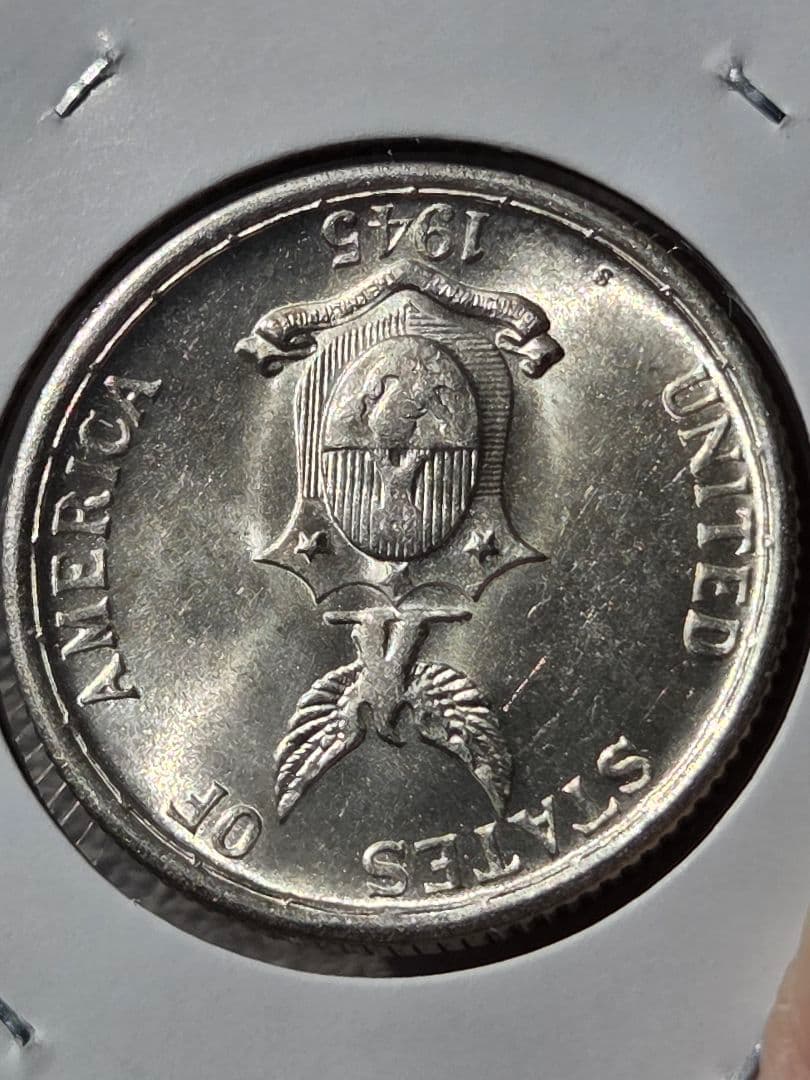 (稀少な状態)　フィリピン コモンウェルス　50センタボ銀貨　1945 S