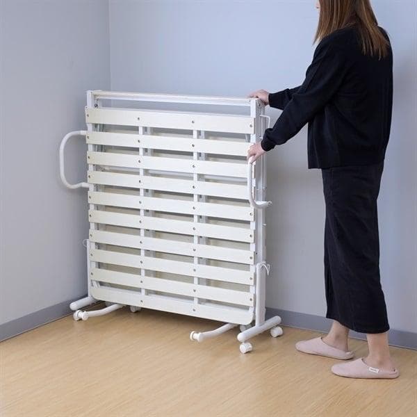 折り畳みすのこベッドシングルASB-1S(NA/MWH)ナチュラル/マットホワイ