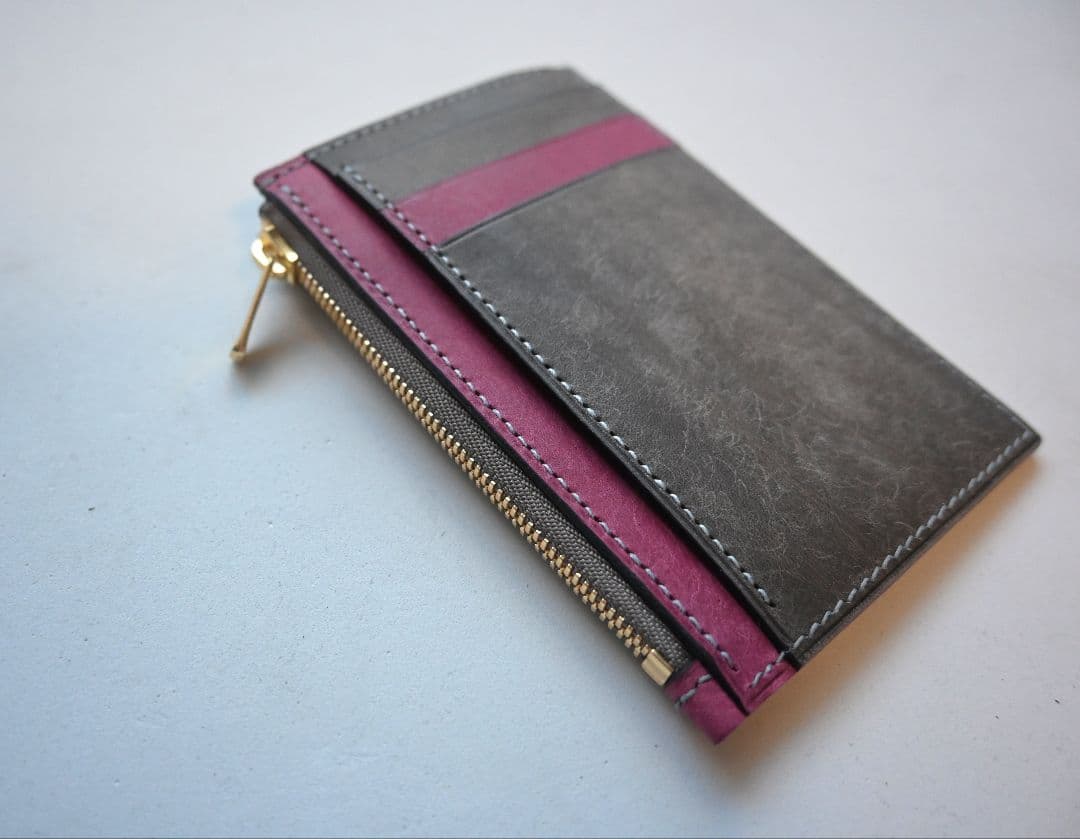 フラグメントケース　ウォレット【パープル×グレー】