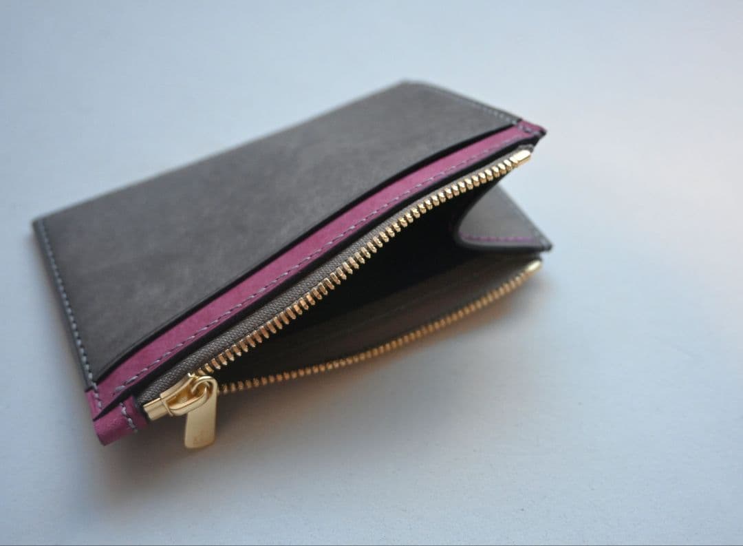 フラグメントケース　ウォレット【パープル×グレー】