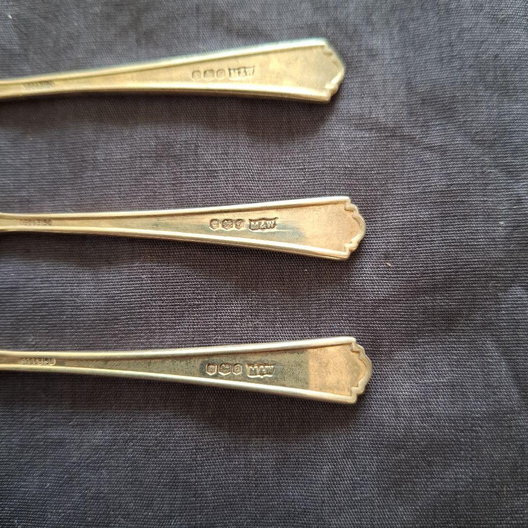 英国、銀製(M&W製)、姫スプーン6本