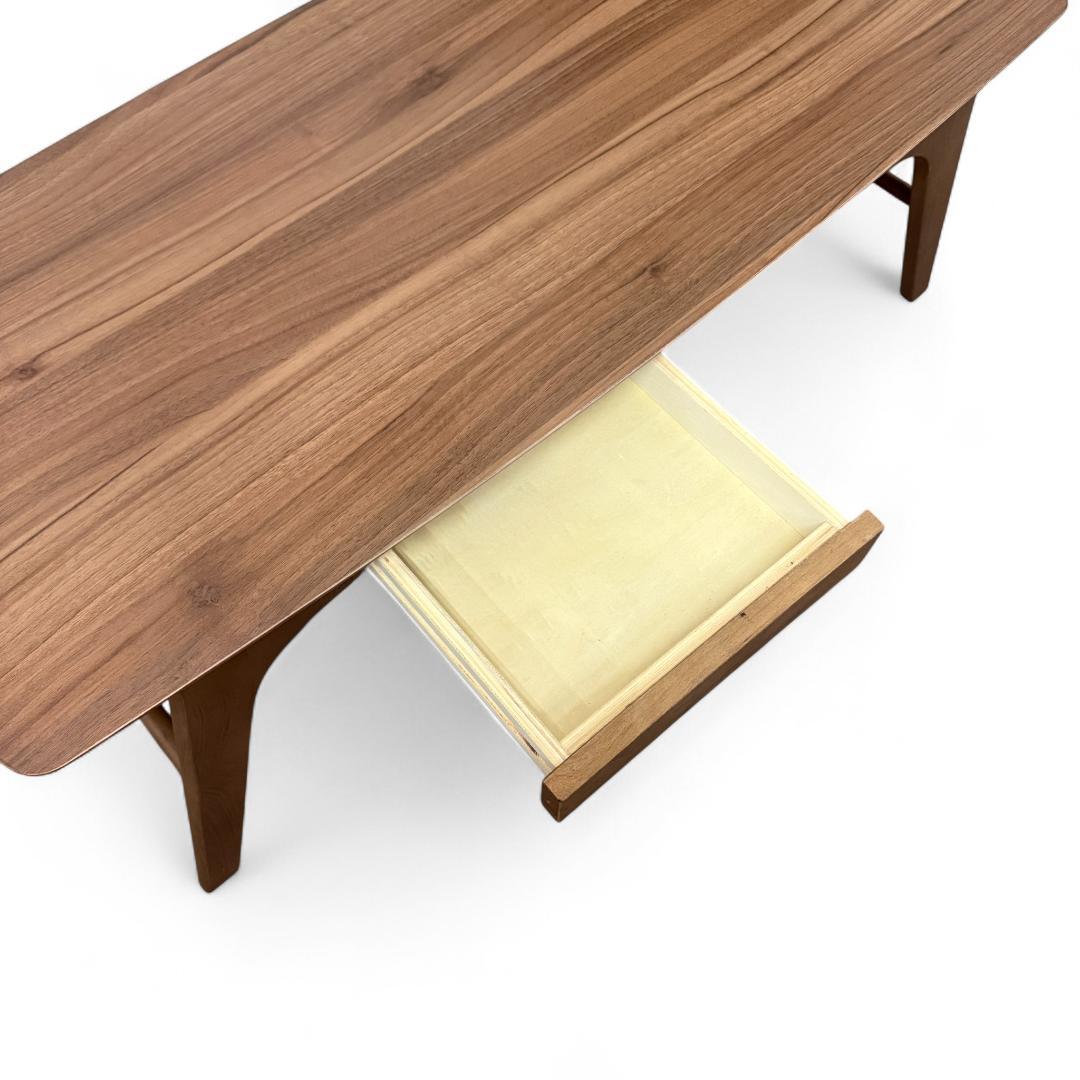 送料無料【新品】おしゃれ　収納棚＆引出し付/幅110cm/ローテーブル 木目調