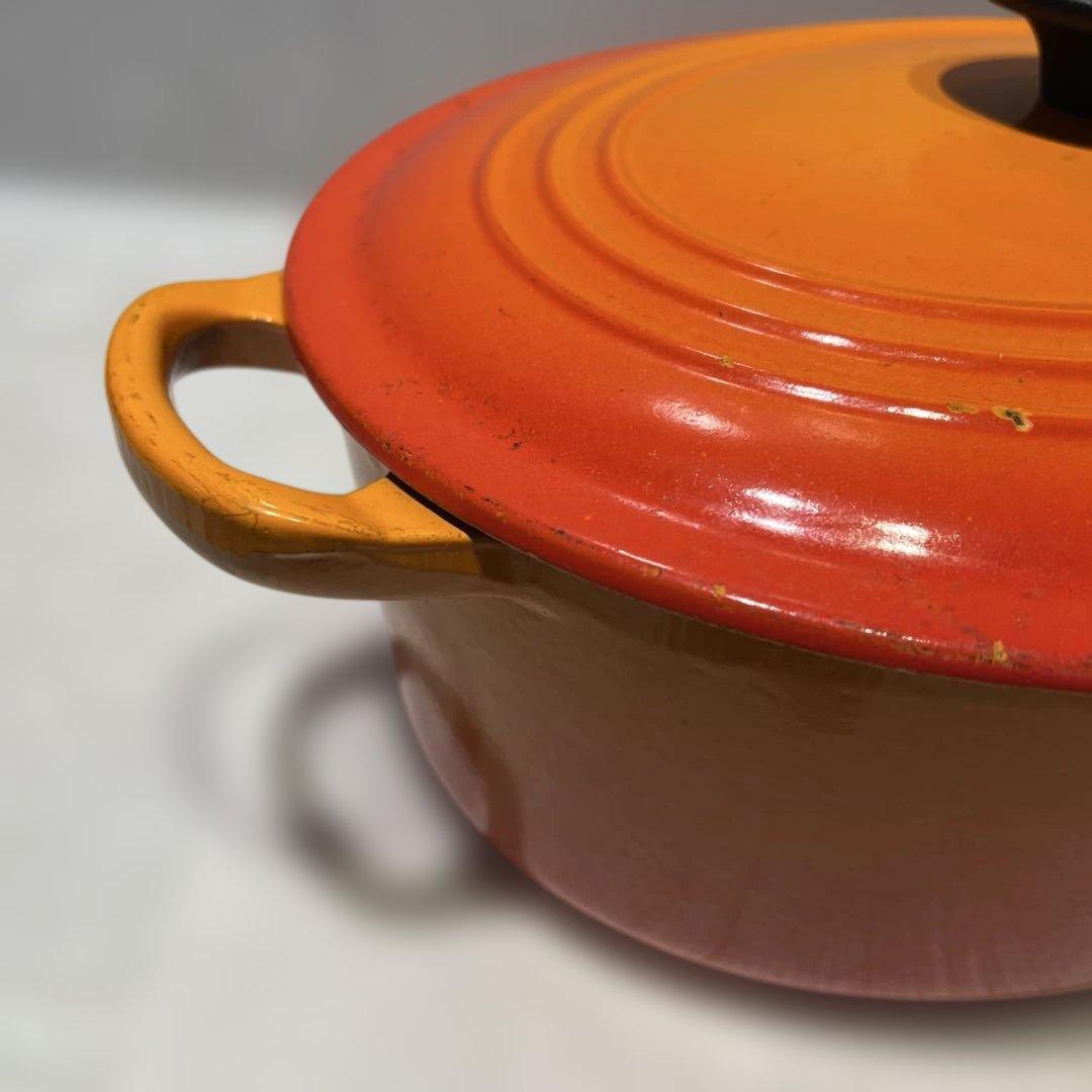 Le Creuset 　ル·クルーゼ オレンジ 両手鍋 楕円形　27cm