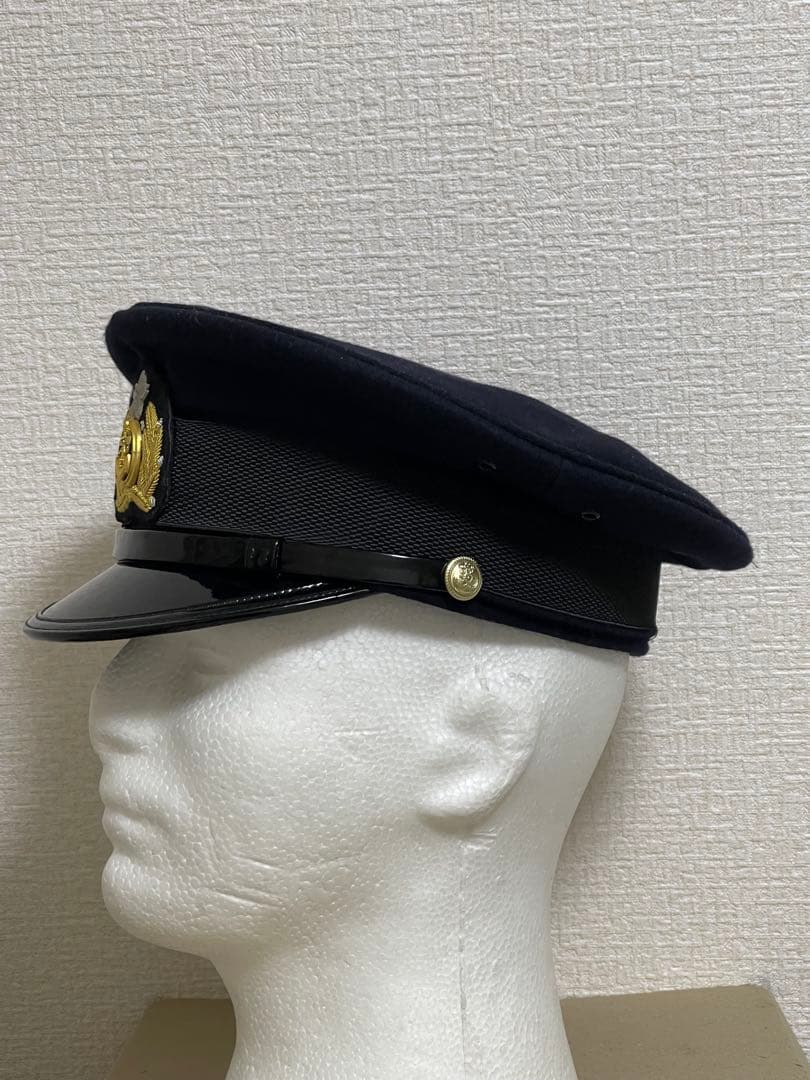 新*線様 大日本帝国海軍 士官軍帽 制帽 58cm 複製品 日覆付 日本軍 未