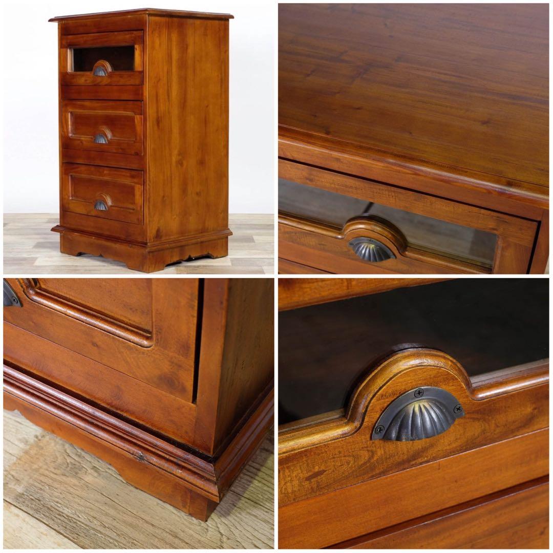 H 新品 アジアン チェスト マホガニー コロニアル カントリー 収納 天然木