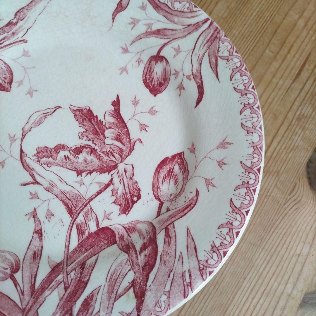 フランスアンティーク ジアン プレート チューリップ 平皿 TULIPES