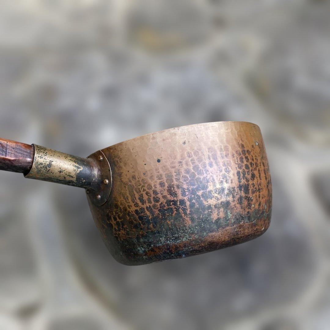 銅製 雪平鍋 円形 木製ハンドル