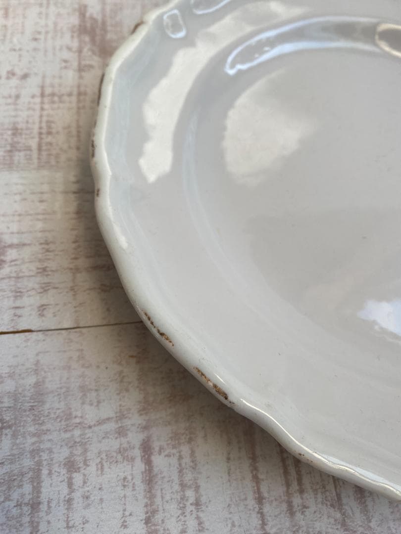 【美品】フランス アンティーク 19世紀 ムスティエ 花リム 24cm プレート