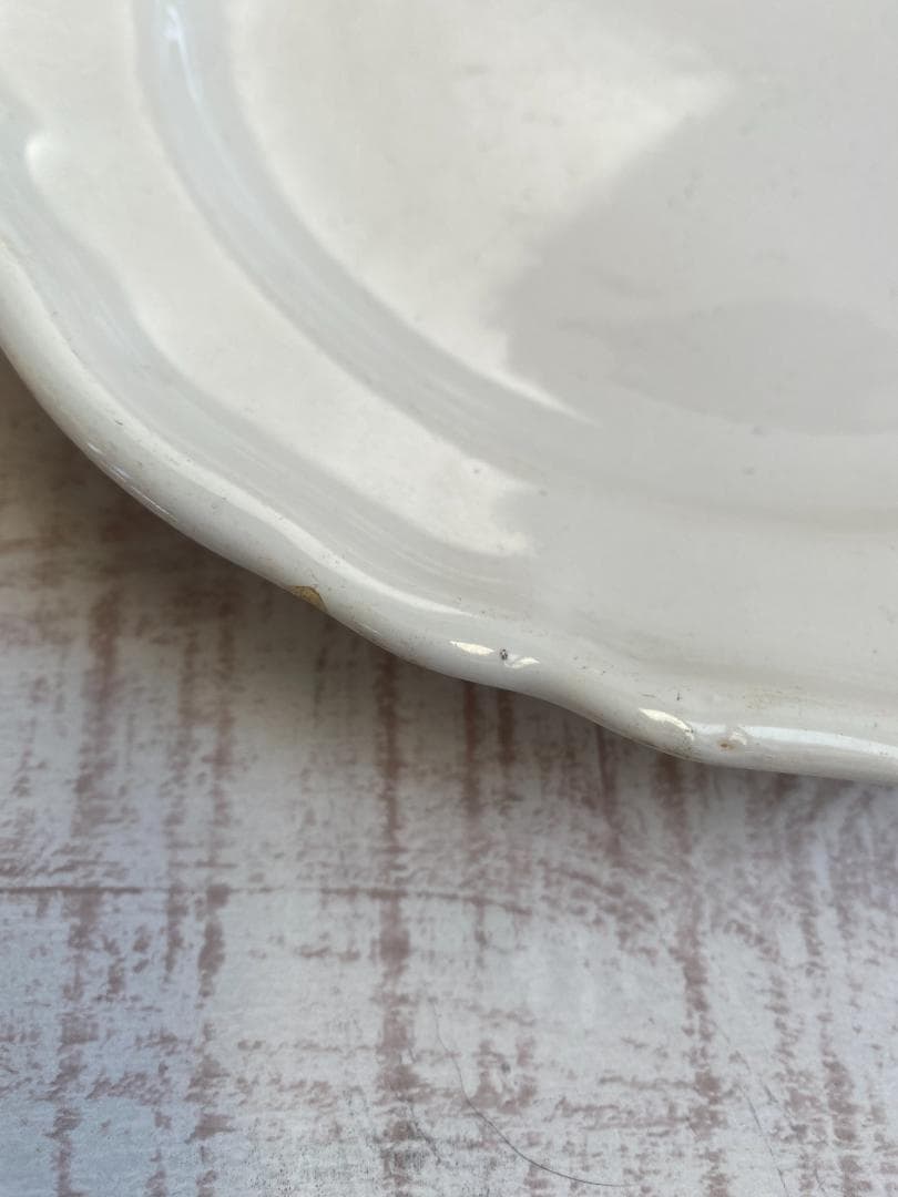 【美品】フランス アンティーク 19世紀 ムスティエ 花リム 24cm プレート