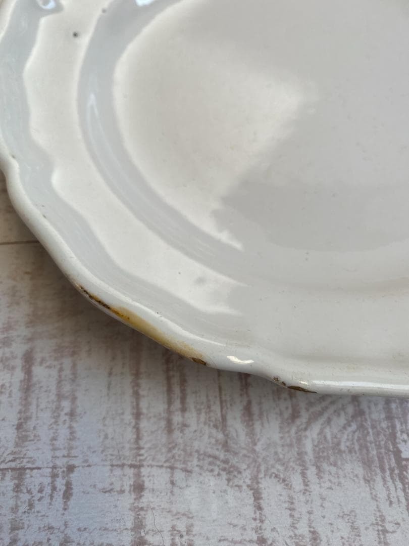 【美品】フランス アンティーク 19世紀 ムスティエ 花リム 24cm プレート