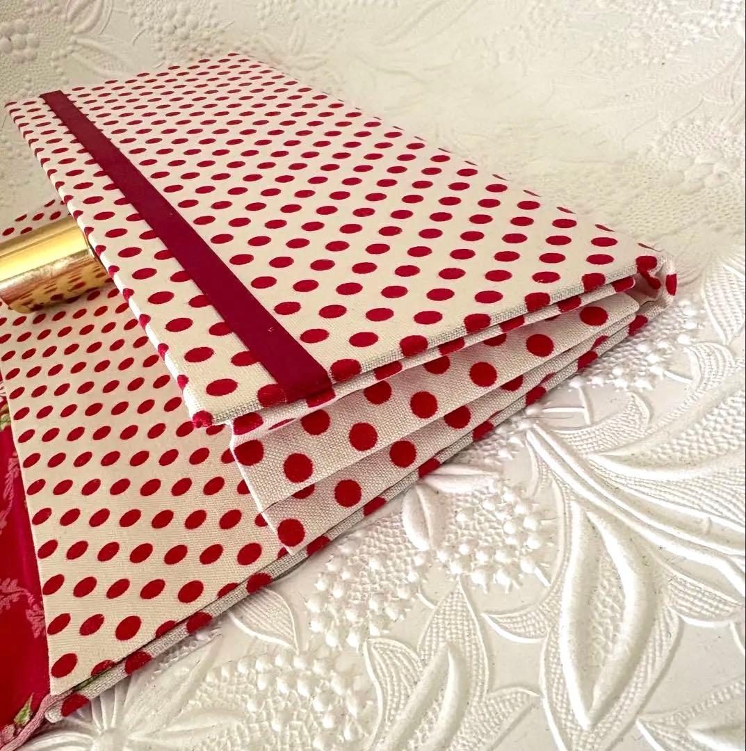カルトナージュ♥袱紗 ふくさ マルチケース マチ付きTilda 赤ドット 花柄