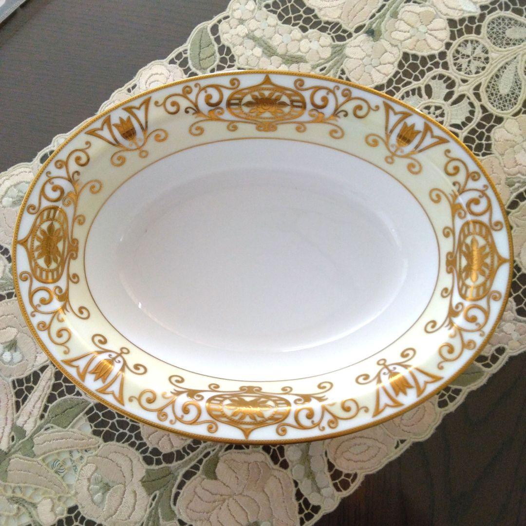 ヴィンテージ・オールドノリタケ・金彩&クリーム(パターン175)・中皿4枚セット