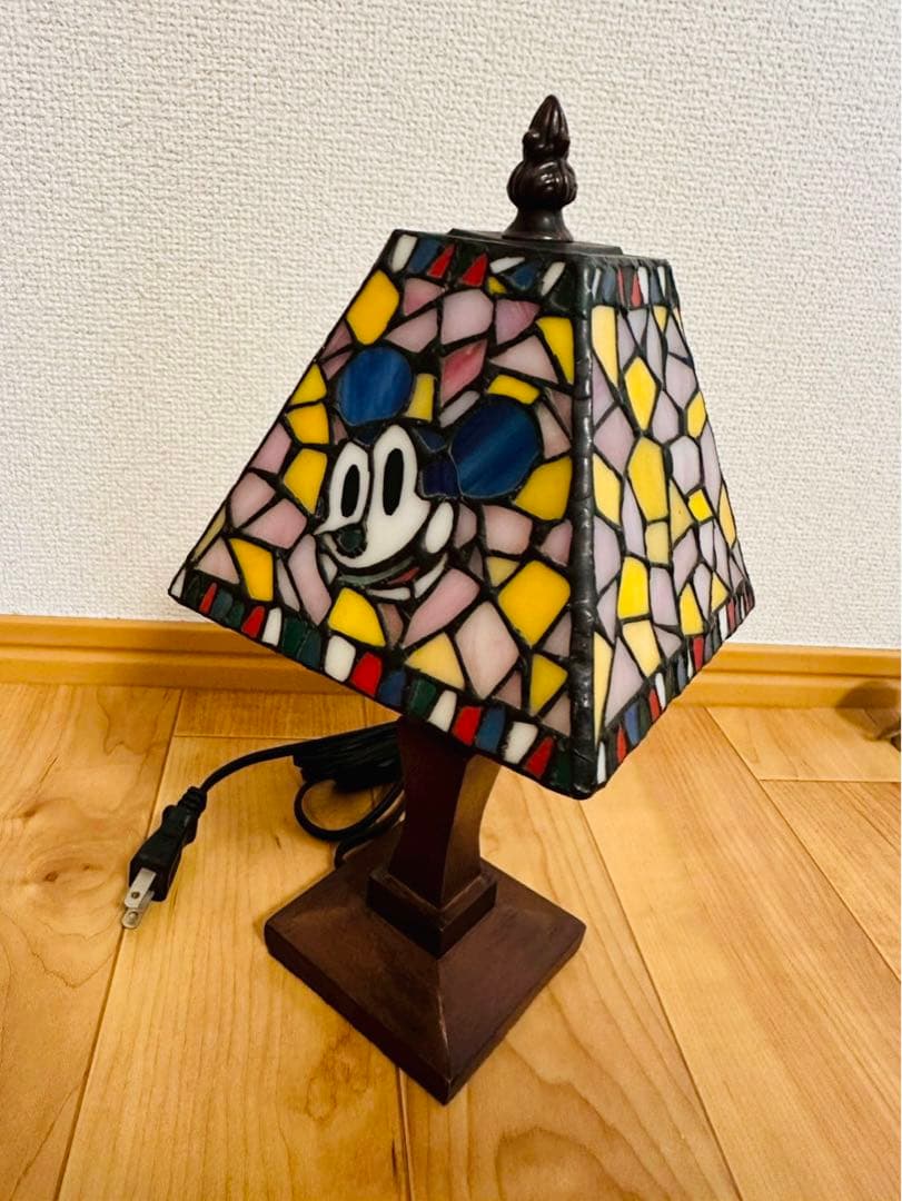 本日限りの激値下げ極美品✨TDL限定 ミッキー&ミニー ステンドグラスランプ